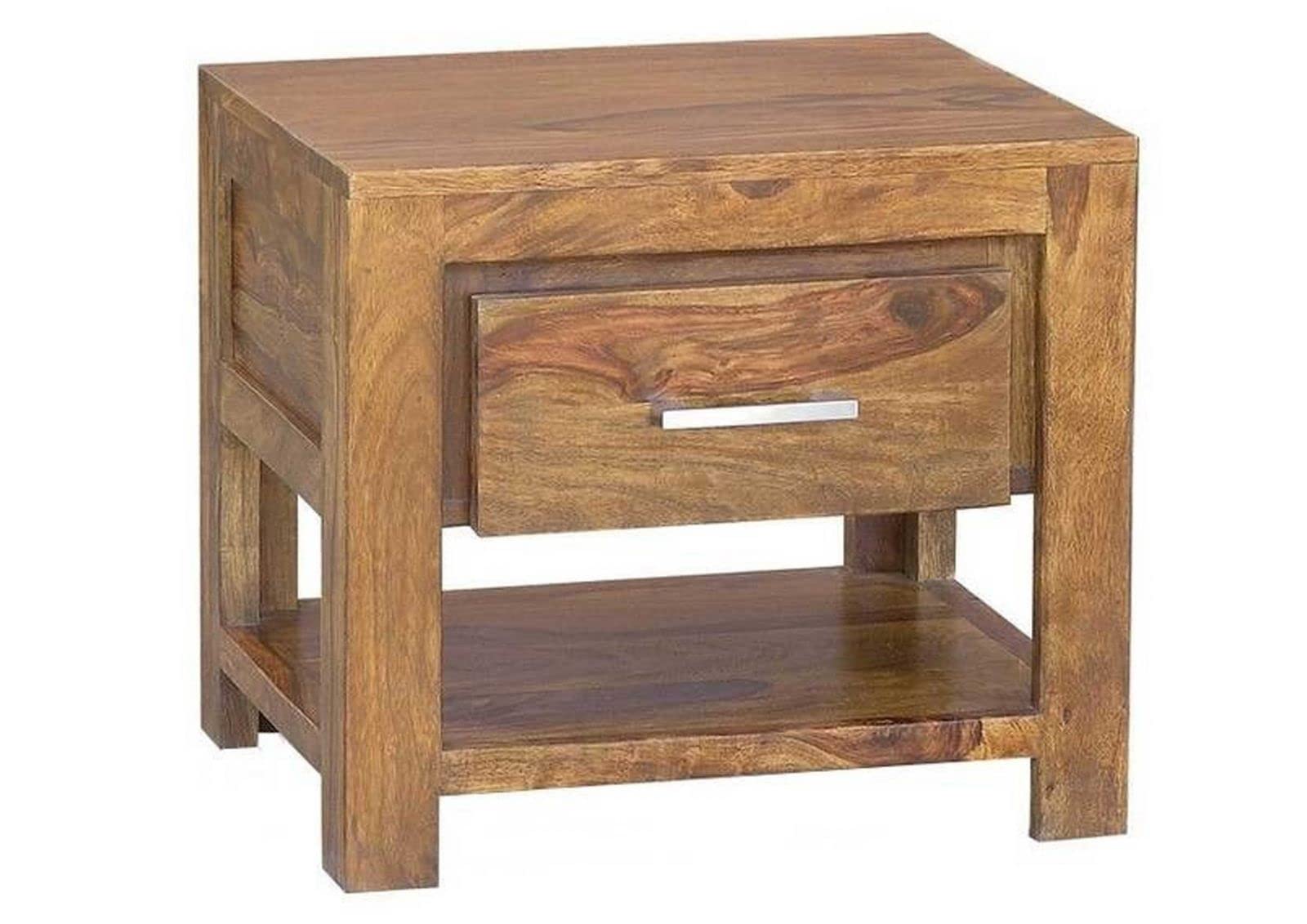 MASSIVMOEBEL24.DE Mobili in Legno Massello Sheesham Legno Massiccio Life Honey Comodino Legno Massello Palissandro Verniciato Mobile Metro Life #127