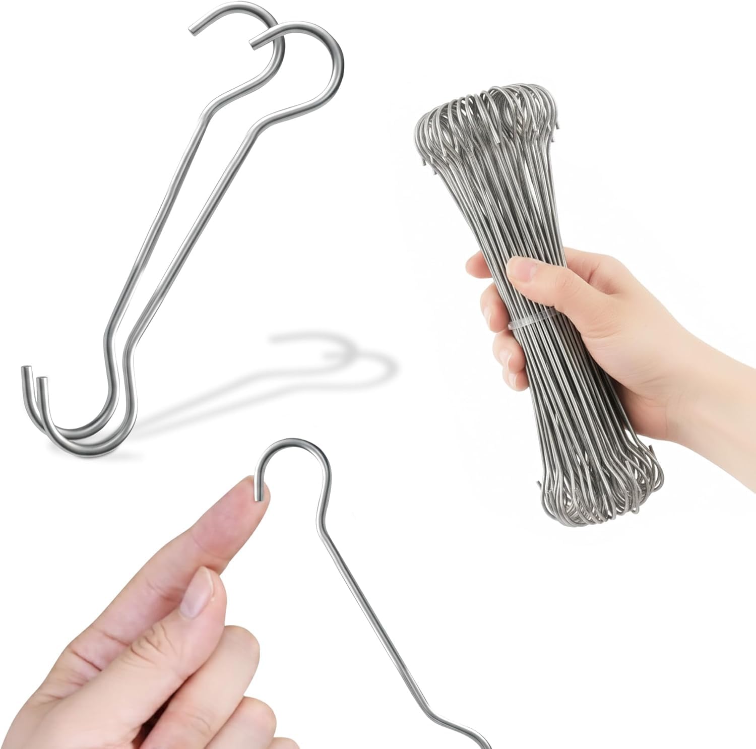 Window Display Hooks 50 Pack Clip Strip 36" Double C Hooks - Ceiling & Window Sign Holders For Banners, Posters, Displays 36" Long Display Hooks 50 - View #11