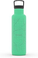Vista 50 de Well Told Botella de agua aislada con mapa de Washington DC grabado, botella de acero inoxidable grabada (21 onzas, blanco) botella aislada de mapa