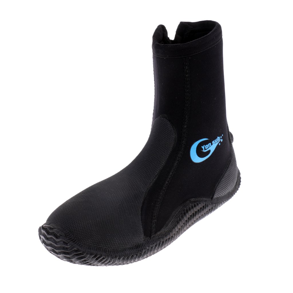Neopren-Neopren-Stiefel, rutschfest, 5 mm, Größe 44, Schwarz, Schwarz, Größe 38, 8