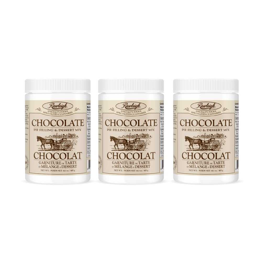 Rawleigh Chocolate Pie Filling & Dessert Mix: 14.1 oz / 400g - Pack of 3, Instant Dessert Mix, Gluten Free, No MSG, Vegetarian