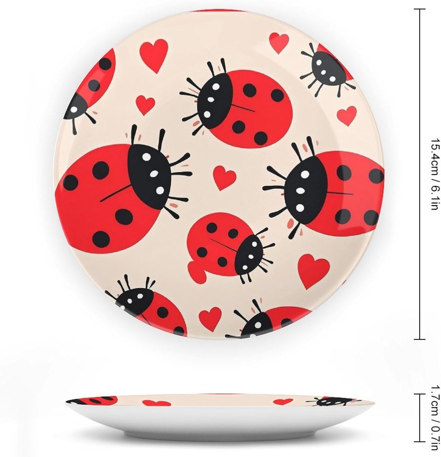 Ladybug Ceramic Decorative Plate for Home, Bone China Plates image 2