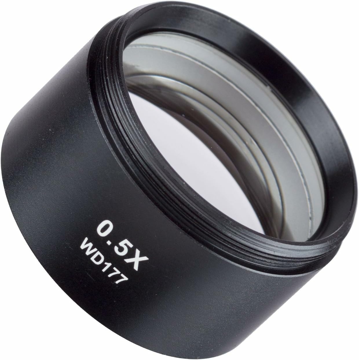 AmScope ZM05 0.5X Barlow Lens For ZM-Series Stereo Microscope Heads, 48mm Diameter