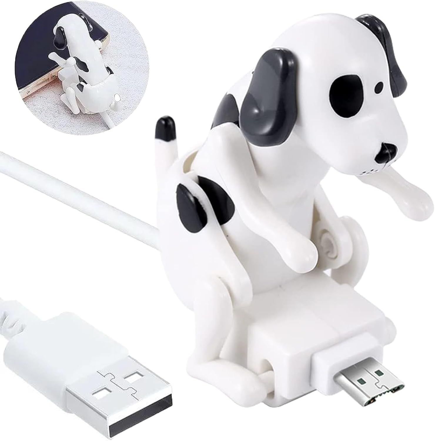 Dog Humping Phone Charger,Dog Phone Charger,Humping Dog USB,Humping/Anxiety Dog Charger Android,Dog Toy Smartphone USB Cable Charger,for iPhone Type-C Various Models Phones(White,for iPhone)