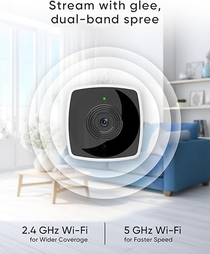 Miniatura 4 de blurams Cámaras para seguridad del hogar 5GHz, cámara interior 2K, cámara para mascotas con aplicación de teléfono, detección de movimiento AI,