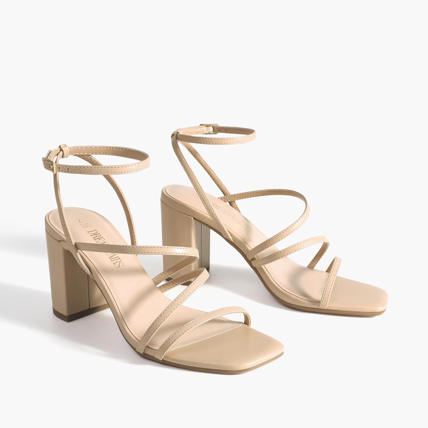 DREAM PAIRS Women's Heels Chunky Block Strappy Square Open Toe Ankle Buckle Heeled Sandals Wedding Party Dress Shoes Indie - Image 7