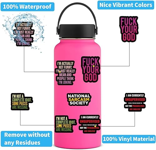 Miniatura 3 de 63 calcomanías sarcásticas, divertidas calcomanías para adultos, calcomanías divertidas para botella de agua, laptop, teléfono, sombrero duro,