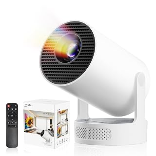 プロジェクター 家庭用 超小型 【2025アップグレード版Android TV14.0搭載&270°回転&HiFi外部スピーカー】 27000LM 1080P 4K対応 短距離投影 高輝度 天井投影 Wi-Fi6 大画面 自動台形補正 操作簡単 軽量Bluetooth5.4 IOS/Android/パソコン/DVD/PS機/SWITCH接続可 日本語取扱説明書 プレゼントに最適 - Amazon product rated Grade A