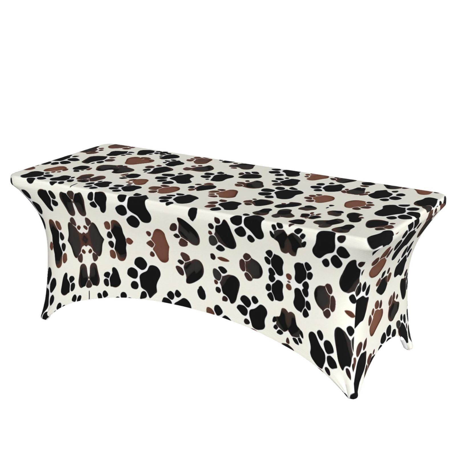 Nappe de fête 1,8 m stretch avec motif pattes de chien pour décoration d'anniversaire