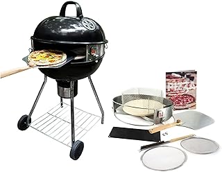 PC7001 PizzaQue Deluxe Outdoor Pizza Oven Kettle Grill Conversion Kit, Silver, 18''/22.5''