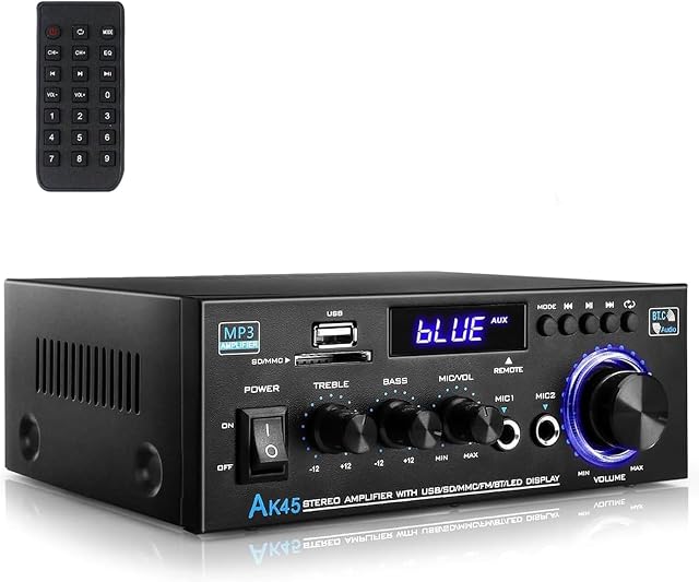 Romicta Amplificador Audio HiFi Estéreo 600W Bluetooth 5.0