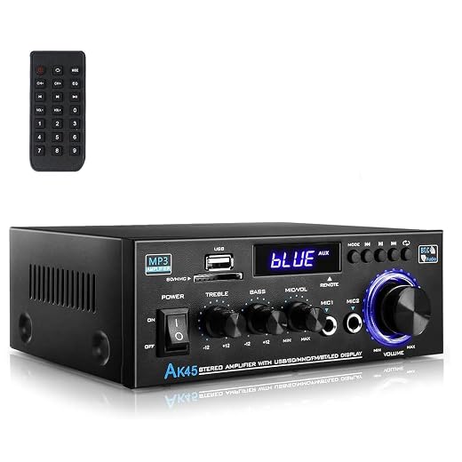 Romicta Audio Amplifier, HiFi Amplifier, 600W 2 Channel Stereo Amplifier, Bluetooth 5.0, 12V 220V LCD Display, Hi-Fi, Portable FM Radio, SD Card/USB Card, Home Car