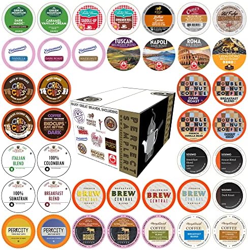 Coffee Pods Variety Pack Sampler, Coffee Lovers Single-Serve Capsules & Pods For Keurig K Cup Machines, Assorted Variety Pack, 40 Count
