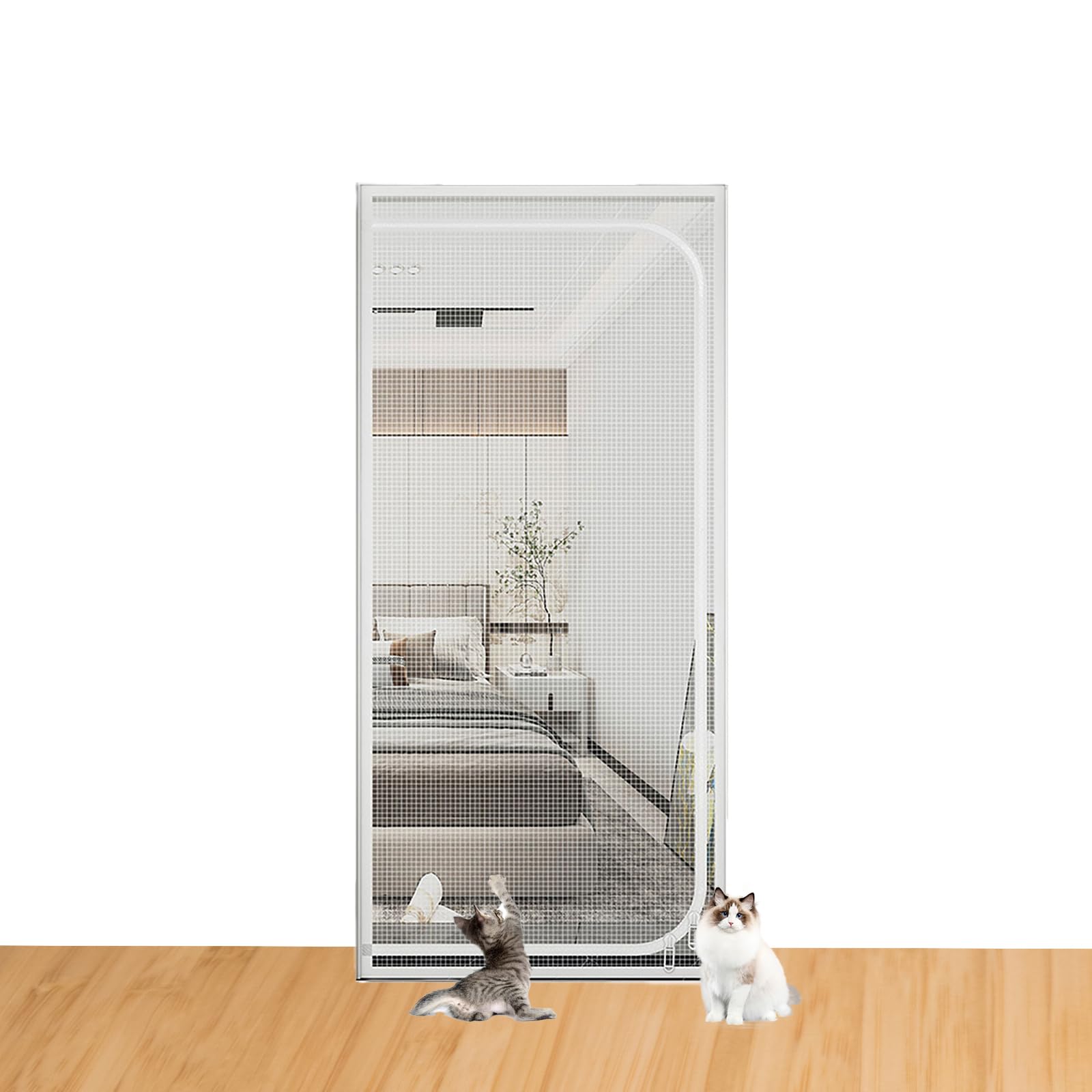 Moustiquaire de porte pour chat et barrière de sécurité balcon en filet résistant