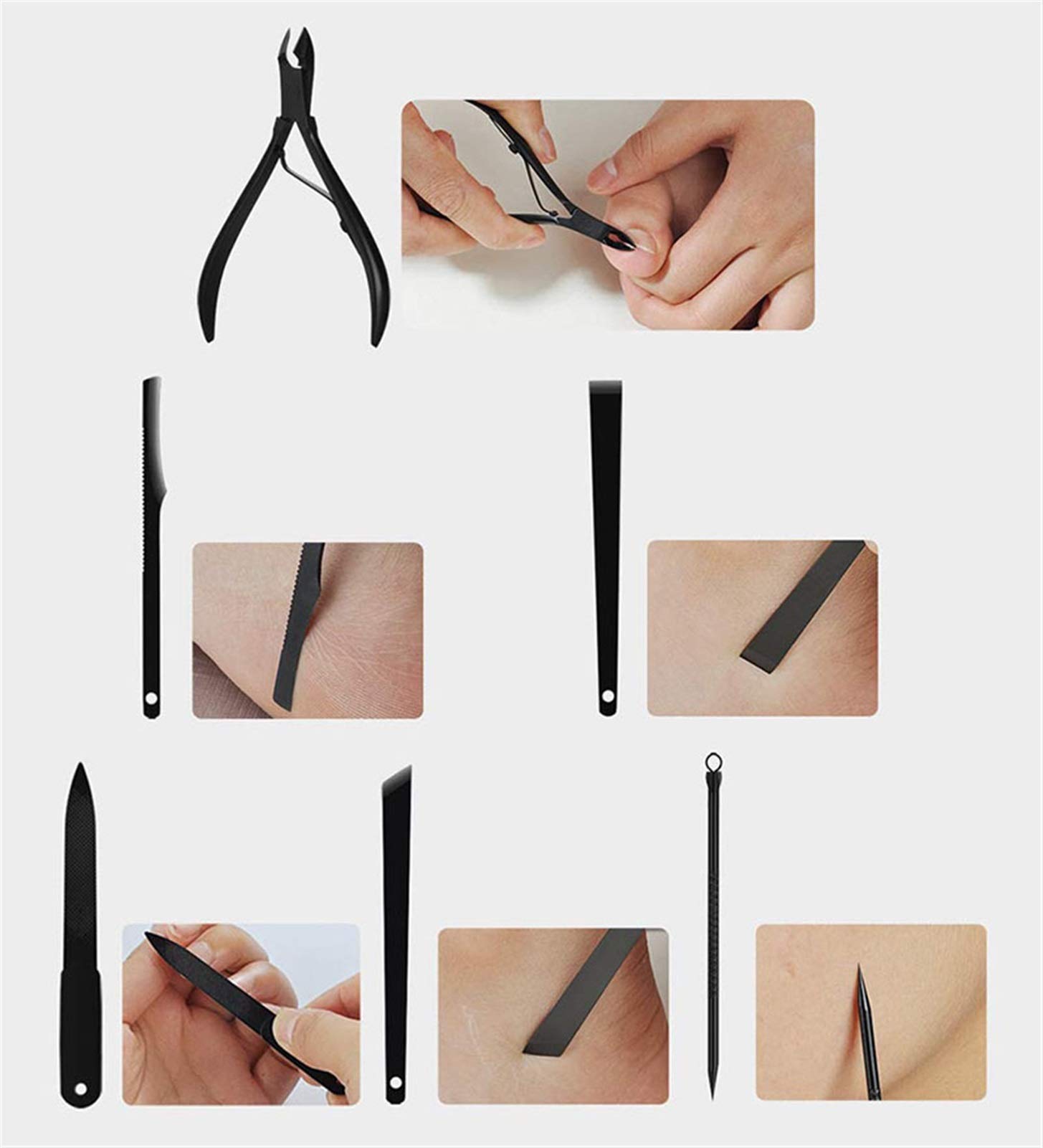KLVN 8/10/15/18 szt. zestaw do manicure, obcinacz do paznokci ze stali nierdzewnej, zestaw obcinaczy do paznokci, pilnik do paznokci, nożyczki do manicure, zestaw narzędzi kosmetycznych (czerwony, 15