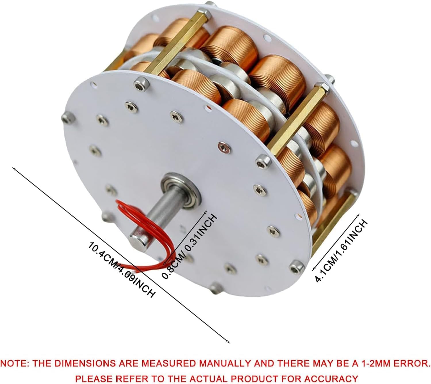 Mini Generador De Núcleo De Disco, Estator De 9 Bobinas Con 12 Pares De Imanes De Tierras Raras, Alternador De Ca Trifásico De Baja Velocidad De 100-650 Rpm, 1-60 W Para Proyectos De Energía Diy.