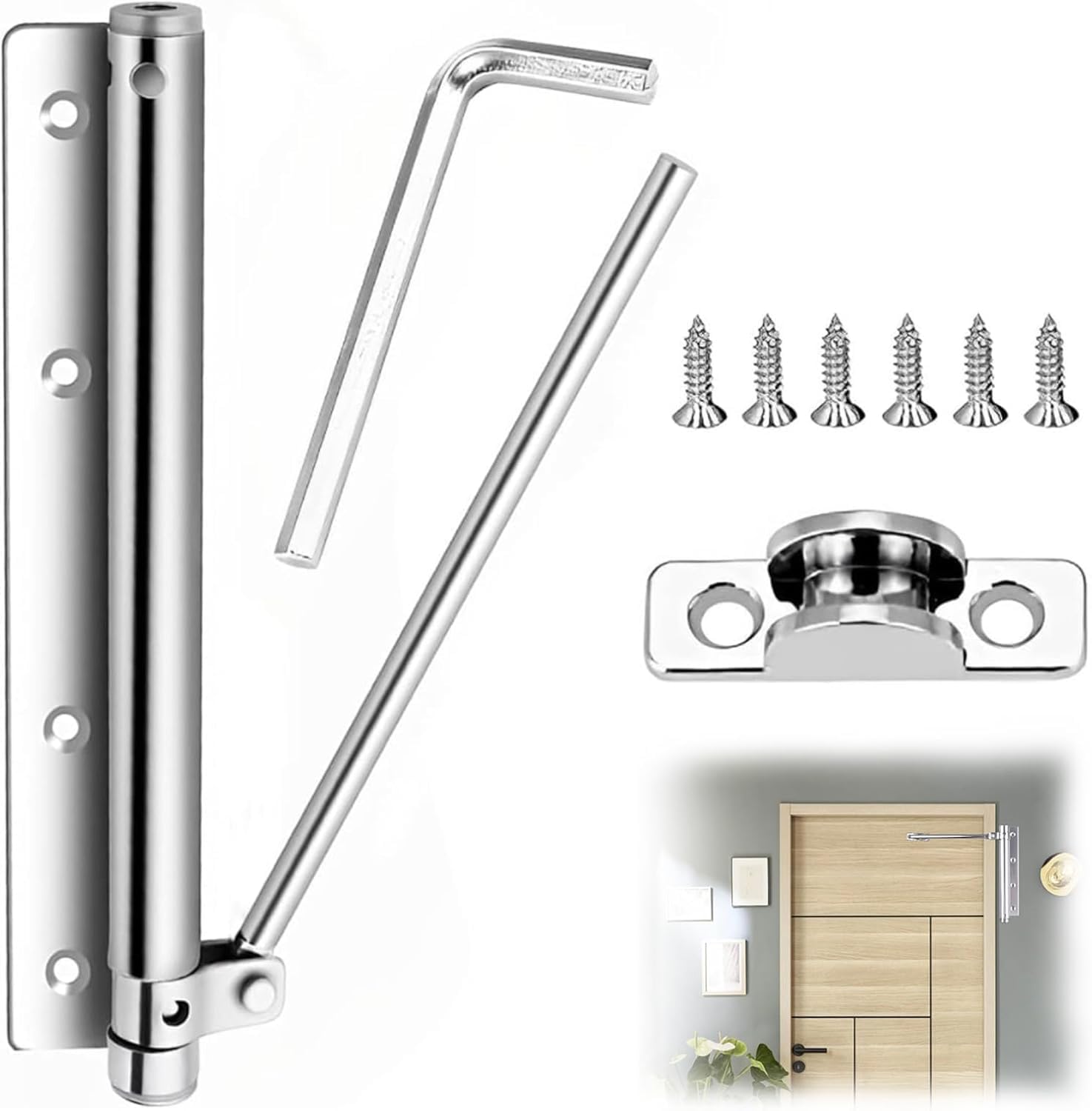 Nexllent Spring Door Closer, Gate Doors Stainless Steel Spring Door Closer, Self-Closing, with Allen Key and Screws, for Adjustable Automatic Door Closing (B0DCSSQ48Y) Amazon Price History, Amazon Price Tracker