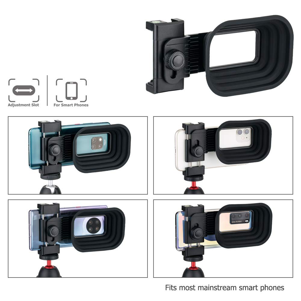 KIWIFOTOS Pare-Soleil Universel Anti-Reflet pour Appareil Photo avec Clip Amovible pour Téléphone Intelligent iPhone Android, Élimine Les Reflets et Les Reflets de la Fenêtre