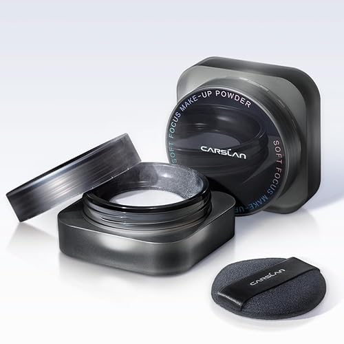 Miniatura 8 de CARSLAN Polvo facial suelto impermeable de control de aceite, polvo fijador de polvo translúcido, polvo de acabado mate sin brillo, maquillaje en