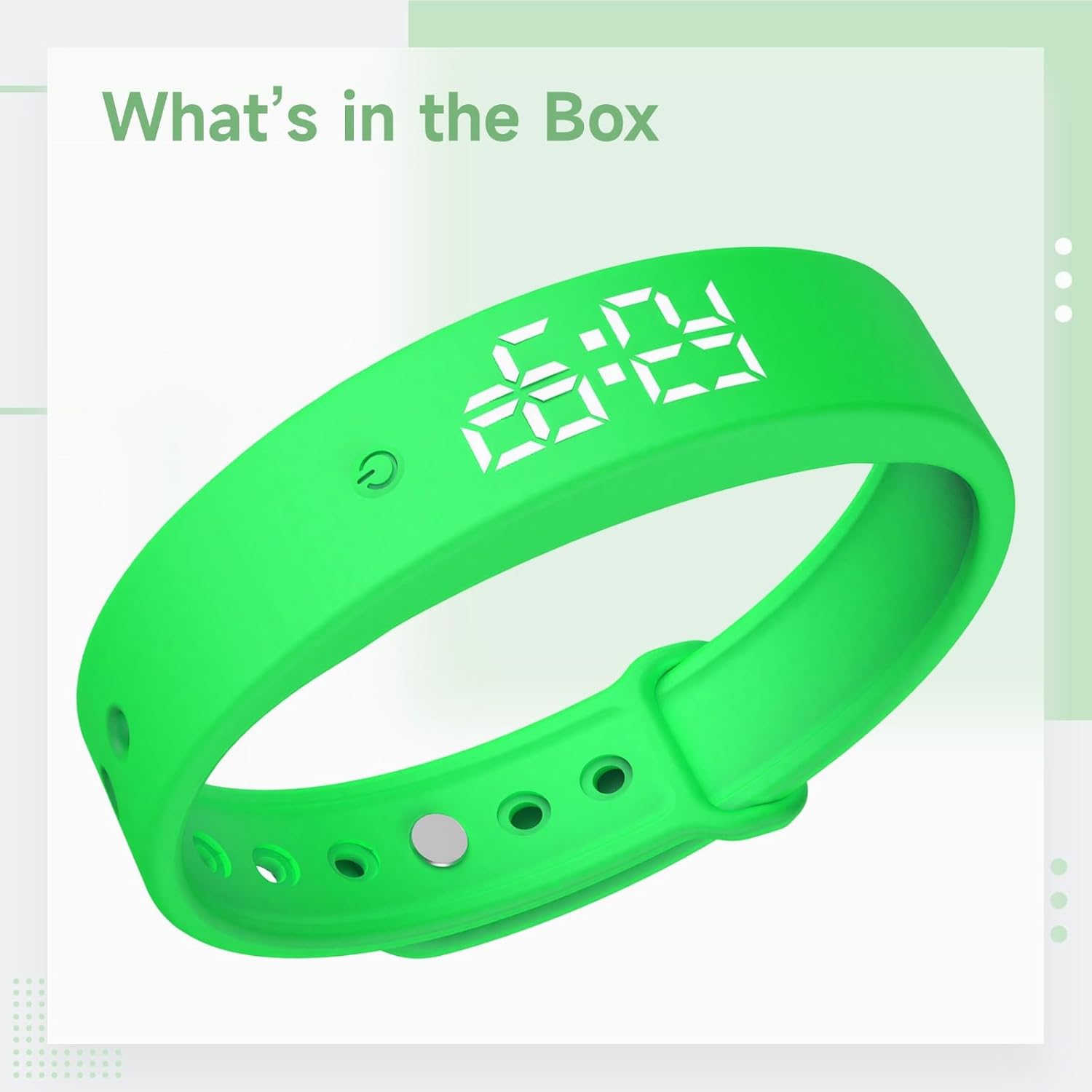 Green Silent Alarm Watch for Students, USB Charging, 10 Alarm Settings, Vibrating Reminder, 9.4 in Band, Easy to Set