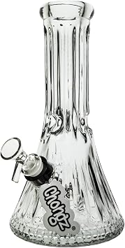 25cm 7mm "Lazarus" Cut Glass Beaker Waterpipe with Chongz Stem