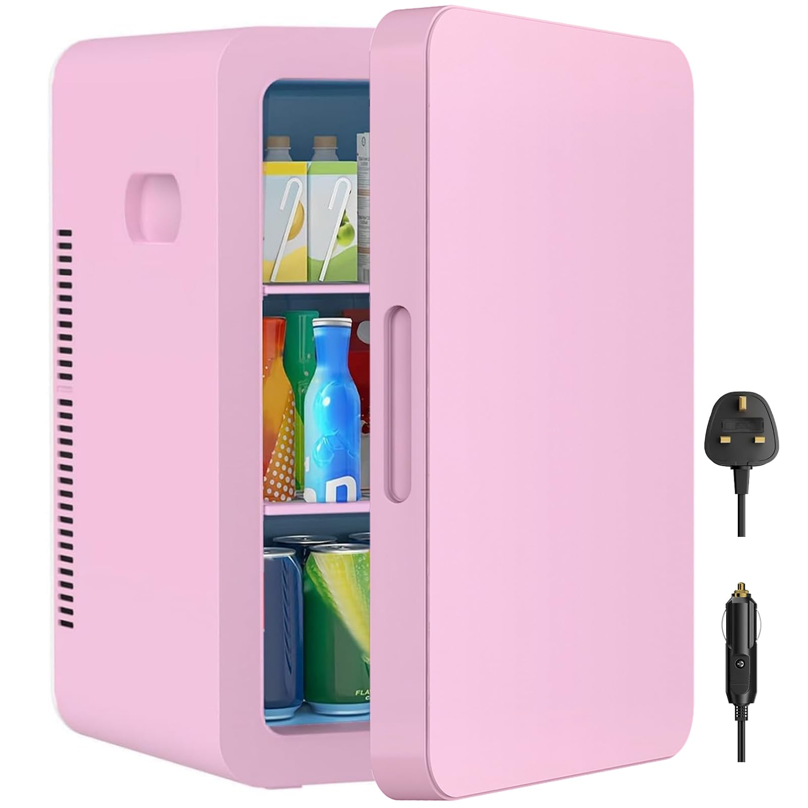 22L Mini Fridge for Bedrooms, 30 Cans Portable Cooler & Warmer Small Fridge, AC/DC Powered, Adjustable Shelves, Home Office, Car, Dorm, Travel, Cosmetics, Skincare, Drinks (White) — view 12