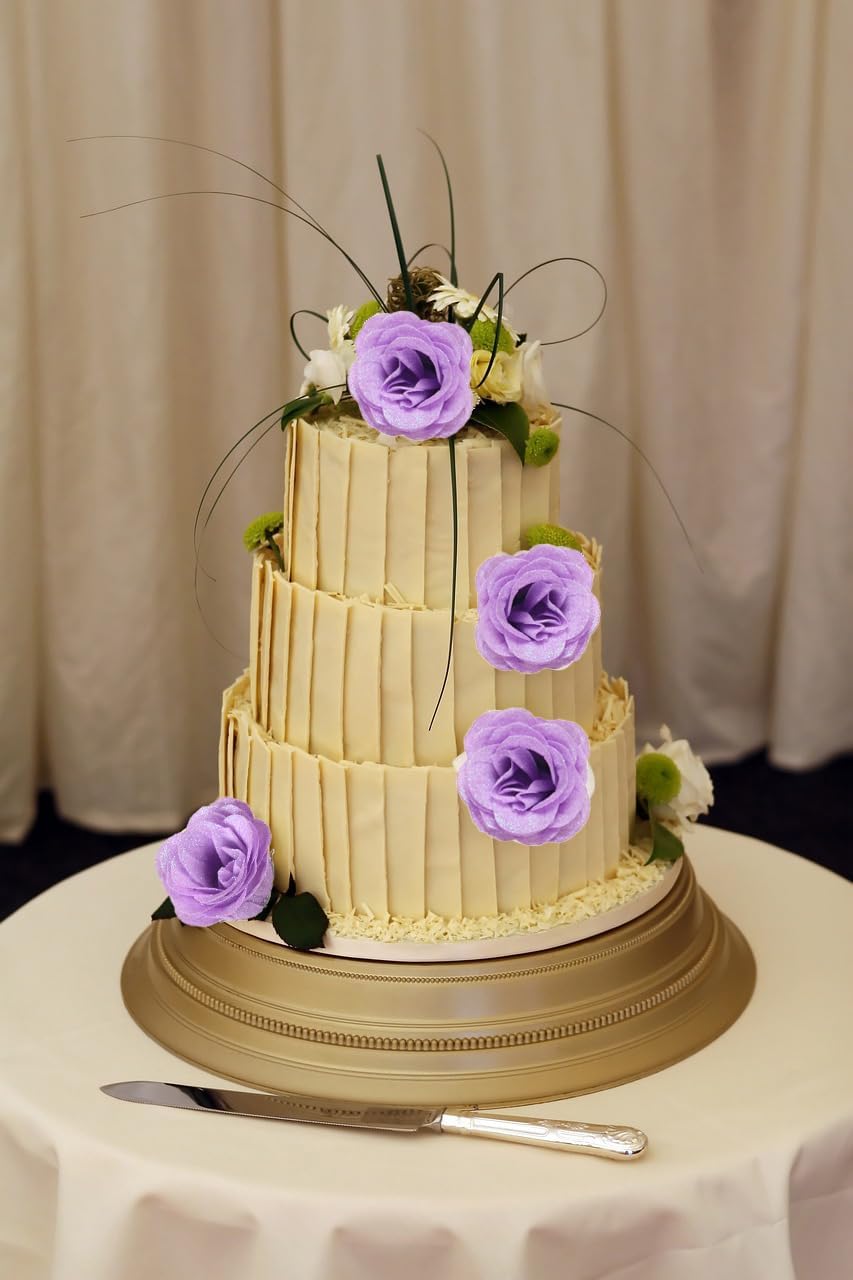 Glitter Roses Bouquet,30PCS Fake Purple Roses Glitter Flowers for Crafts Wedding Bouquet Home Decoration(Lilac) - Image 5