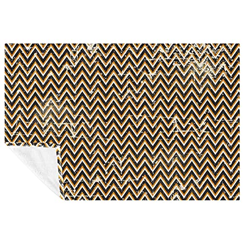 Couverture douce grunge chevron zigzag plaid lit canapé 150x100 cm