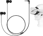 Geekria VR Casques in-Ear compatibles avec Meta Quest 3, Pico Neo 3, HTC Ecouteurs filaires Vive, avec 3.5mm Aux Jack, Son immersif stéréo, Conseils d'oreille S/M/L, VR Accessoires pour casques de jeu