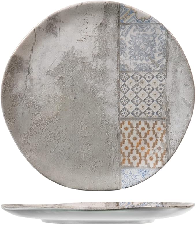 Set 6 Piatti Pasta In Stoneware H&h - Diametro 28 Cm | Colore Light Blue | Lavabile In Lavastoviglie