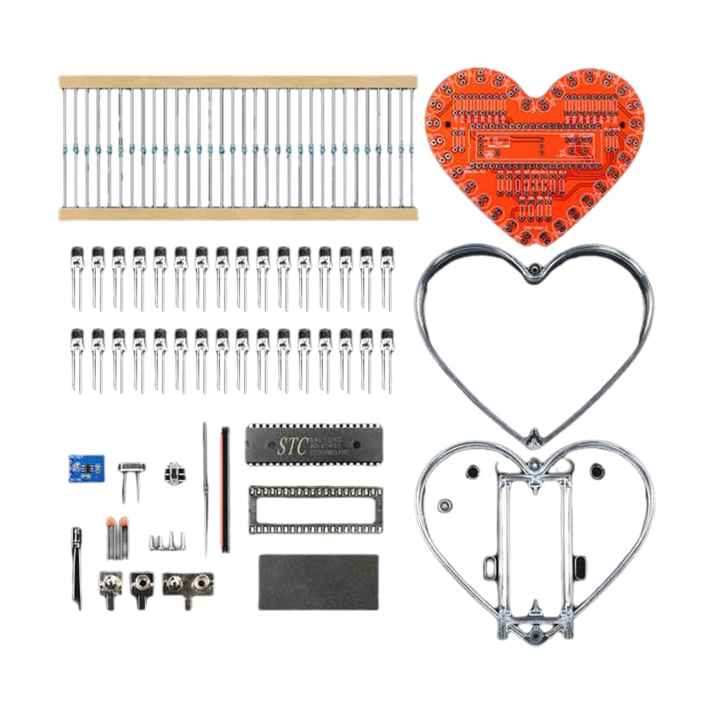 Inkoby Soldering Practice Kit, Heart Shaped LED Light Soldering Project RGB LED DIY Electronic Kit for Beginners Student STEM