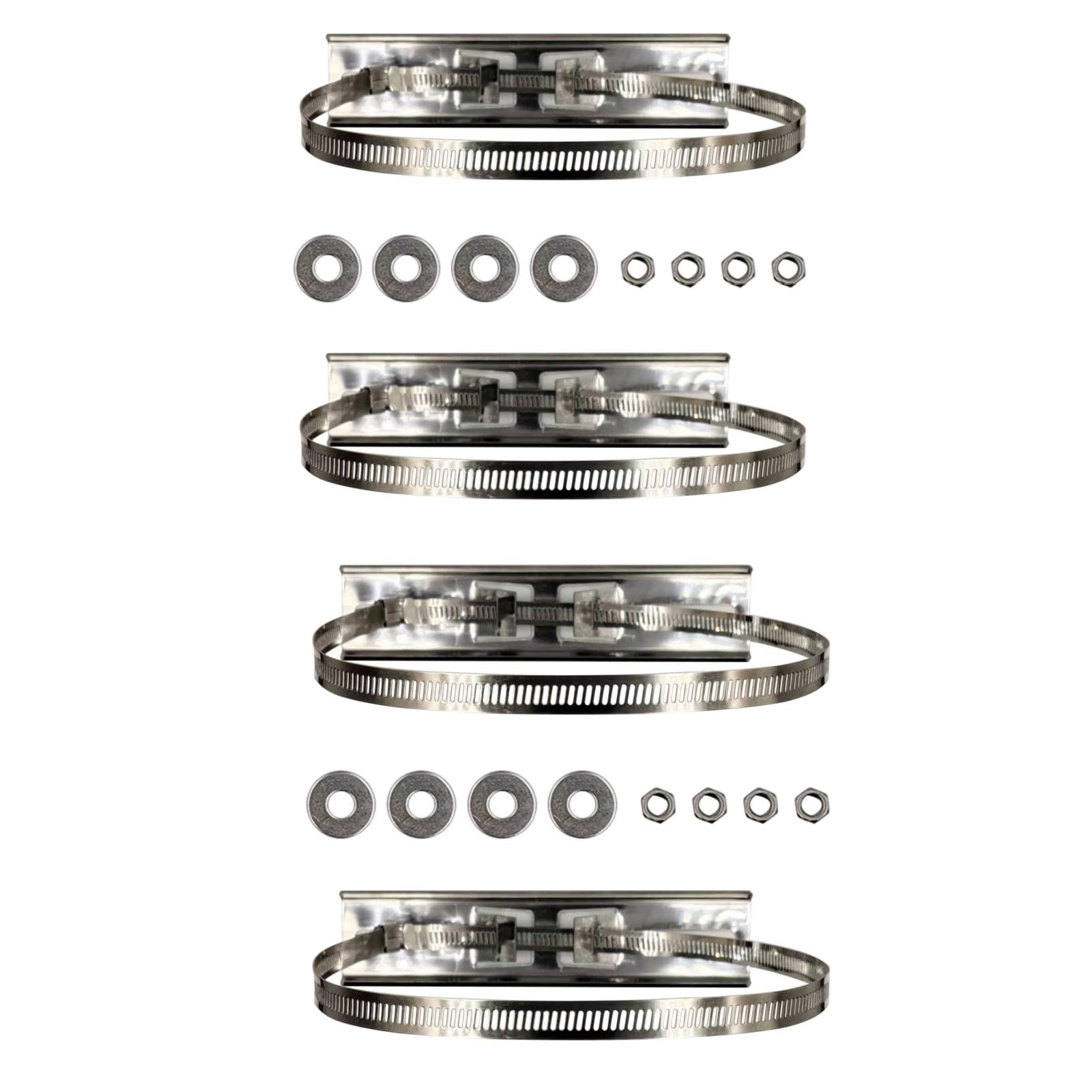 Rhinenet Sign Mounting Bracket, Pole Mounting Kits, 304 Stainless Steel Brackets with Adjustable 1.2" to 7.9" Clamp Hardware Outdoor Waterproof for