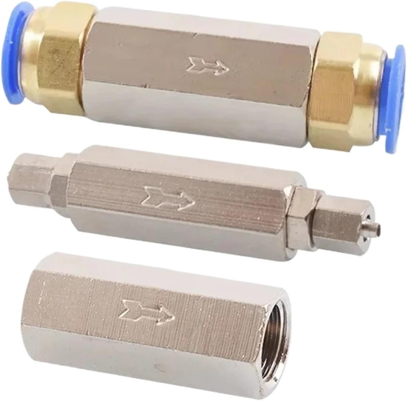 5pcs Brass Pneumatic Check Valve 6mm 8mm 10mm 12mm 1/4 OD Hose Full Port One Way Non-return Valve For Air Compressor(CV-04,20 Pcs)
