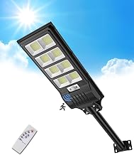 Sararoom Outdoor Solar Street Lights, 400W 50000LM Powerful Solar Street Light with Motion Sensor, 6500K Waterproof Solar Spotlight Security Light with Remote Control for Garden, Patio, Pathway, Garage