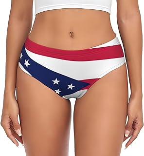 Ohio State Flag Print Women Underwear Soft Full Coverage Briefs, Lightweight Moisture-Wicking Stretch Panties