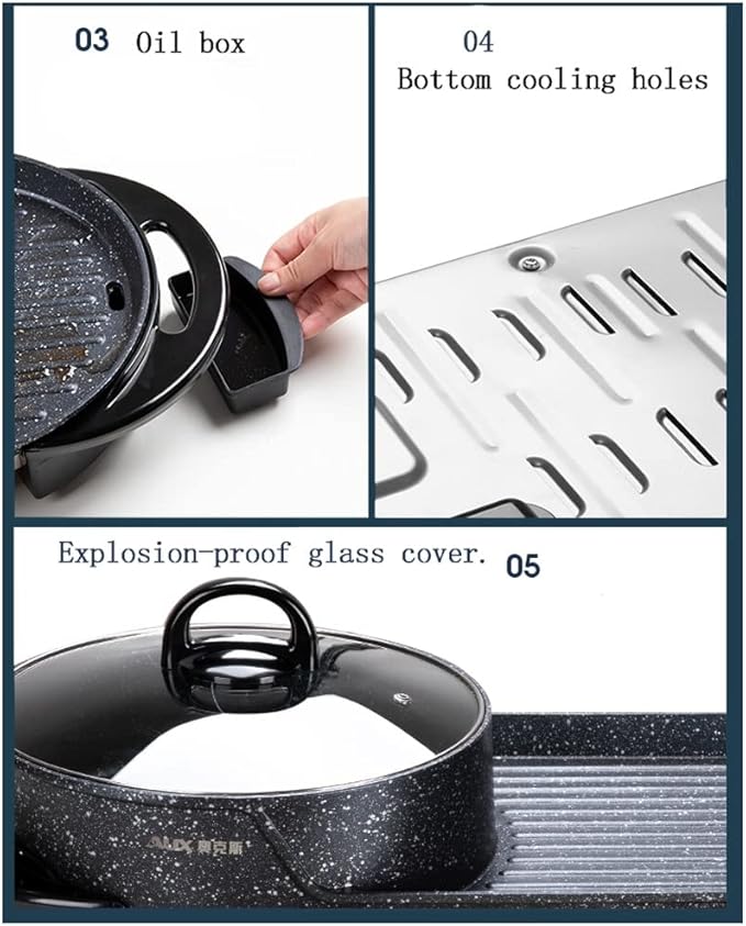 Olla Eléctrica Multifuncional Shabu con Control Dual de Temperatura Constante miniatura 4