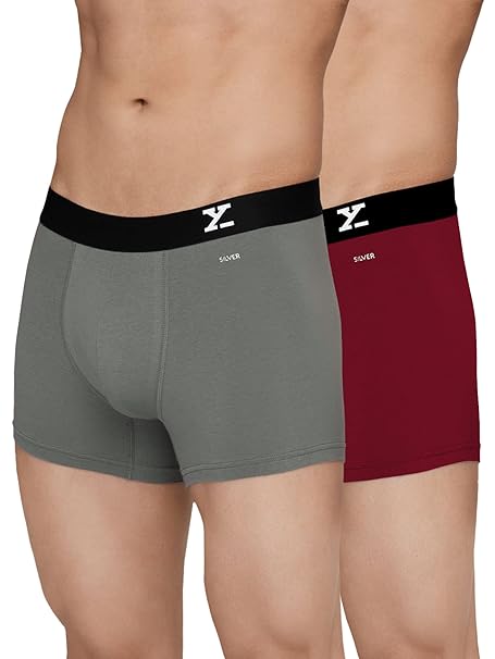 XYXX Men's Aero Super Combed Cotton Regular Fit Solid Antimicrobial Trunks with No Marks Waistband (Pack of 2)
