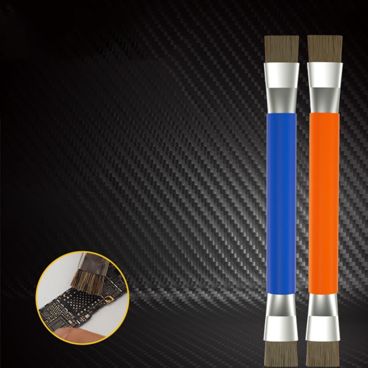 Circuit Cleaning Brush for Anti Static Double Head Motherboard Chip Repair | Yellow Bristles, Portable Design, No Hair Dropping, Computer and Chip Use