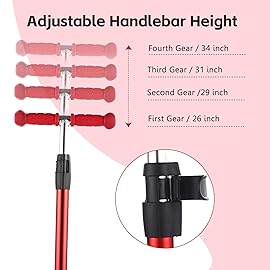 3 Wheel Scooter for Kids Ages 6-12,Kid Scooter with Light Up Wheels, Sturdy Deck Design, and 4 Height Adjustable Suitable for Kids Ages 3-12