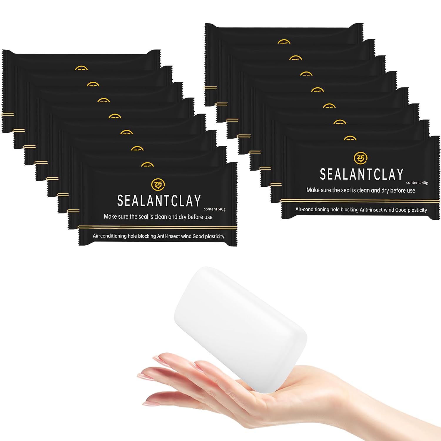 16 Pcs White Waterproof Seal Putty & Duct Seal Clay, Moldable Silicone Putty for Sealing Drain Connections, Wall Holes, Air Conditioning Openings - Reliable, Efficient Repair
