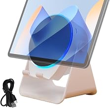 Induction Speaker Wireless Phone Stand Audio Amplifier | 360 Degree Rotate Bathroom Speaker with RGB Light for Men Teen Home Night Shower Kitchen Bathroom
