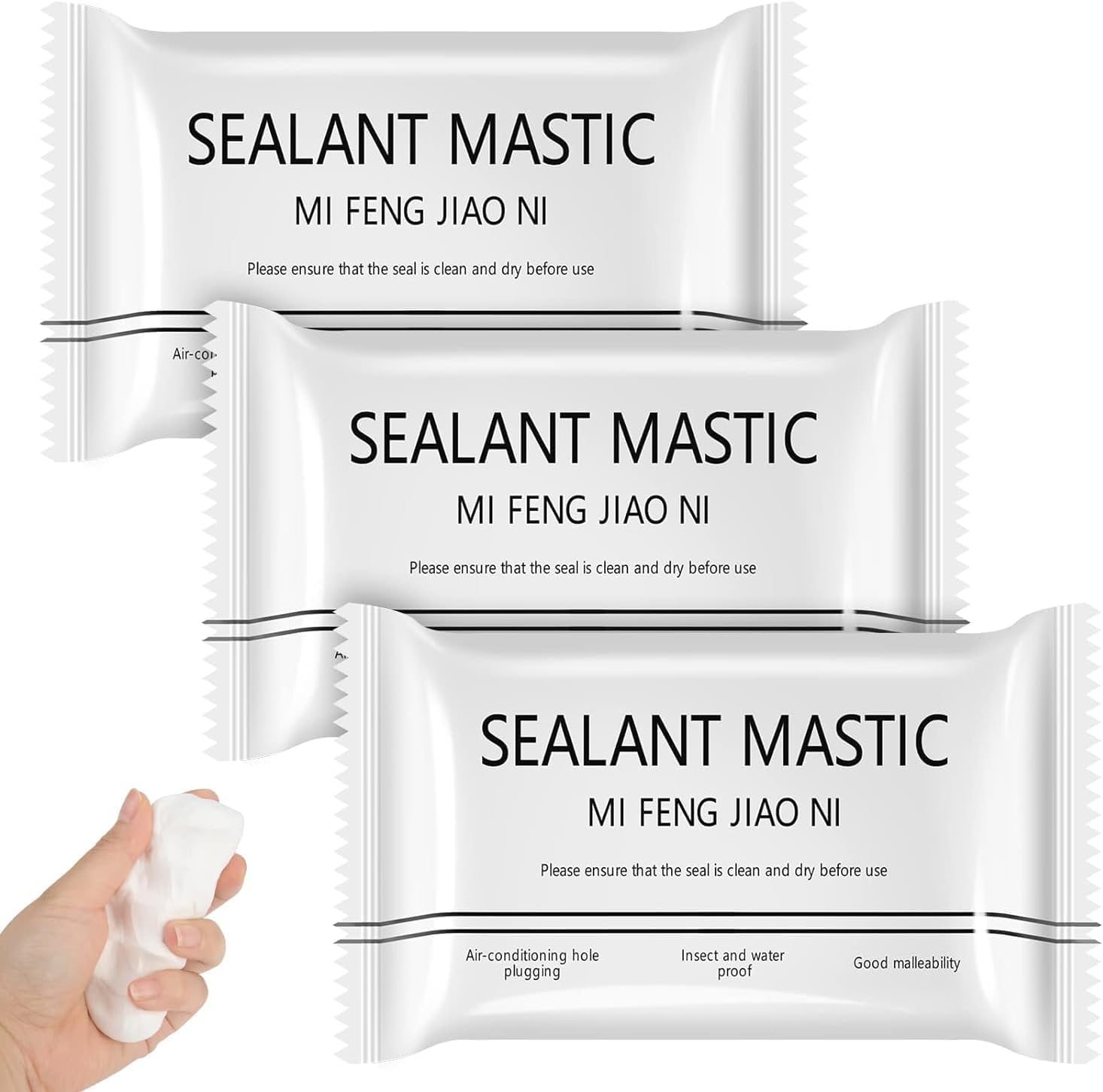 TWINZEN Mastic Waterproof Repair Sealing Clay, Household Wall Hole Repair Mending Mud Sealant Sealing Repair, Wall Repair Paste Paint Wall Putty Paste, Crack Filler for Walls and Joints (PACK OF 5)