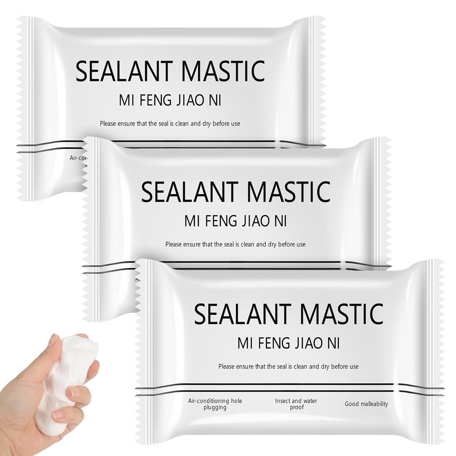 TWINZEN Mastic Waterproof Repair Sealing Clay, Household Wall Hole Repair Mending Mud Sealant Sealing Repair, Wall Repair Paste Paint Wall Putty Paste, Crack Filler for Walls and Joints (PACK OF 5)