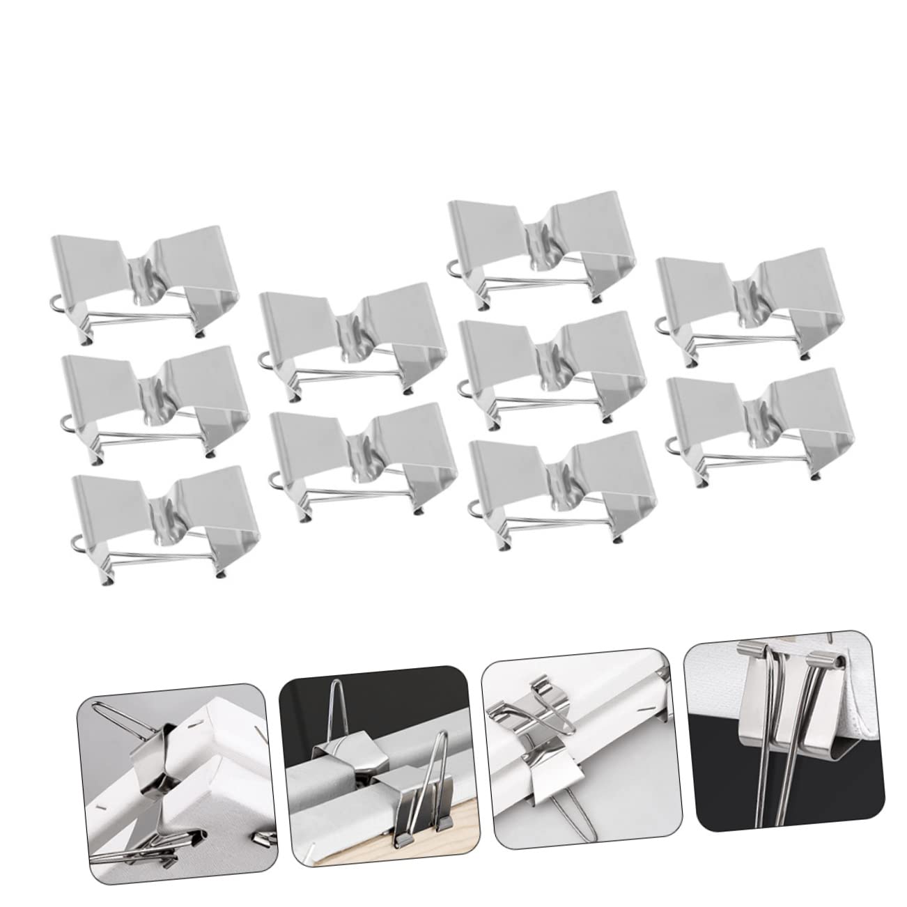 BEBEMOKO 2sets Oil Painting Frame Clamps Metal Canvas Clips Wet Canvas Holder Small Size 10pcs*2