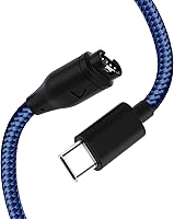 Vista 10 de Cargador USB C Tebiemao Compatible con Cargador de Reloj Garmin, Paquete de 2 Cables de Carga de Sincronización de Datos para Garmin Fenix 7 6 5