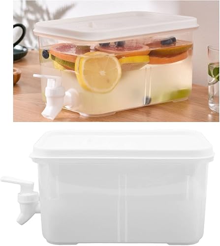 Miniatura 2 de Zerodis Dispensador de bebidas de vidrio para nevera nevera de 3 litros dispensador de bebidas con grifo dispensador de bebidas de frutas recipiente