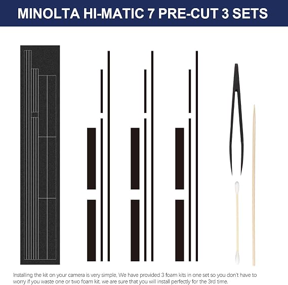 eTone Pre-Cut Light Seal Foam Sponge Kits Repair for Minolta Hi-Matic 7/Hi-Matic 7S/Hi-Matic 7S II Film Camera.
