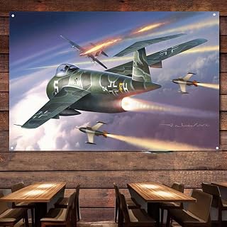 Germany Me P.1101 Komet Fighter Jet Banner & Flag - Aviation Military Wall Art Poster For Room Studio Bedroom - Attack Aircraft Canvas Print Art Work - Air Force Wall Decoration