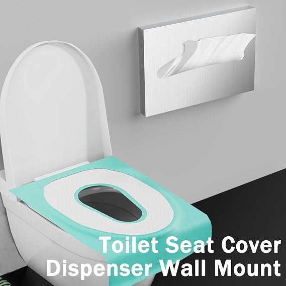 1 Pcs Toilet Seat Cover Dispenser Wall Mount,Toilet Seat Cover Holder for Disposable Toilet Seat Covers,Stainless Steel Surface Mounted Toilet Seat-Cover Dispenser