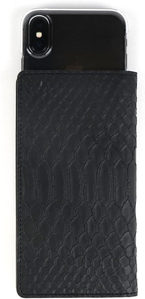 GAZE Xperia Ace Slide Type Notebook Type Case (SO-02L) Matt Python Diary Black Pocket Genuine Leather Xperia Ace GZ16622
